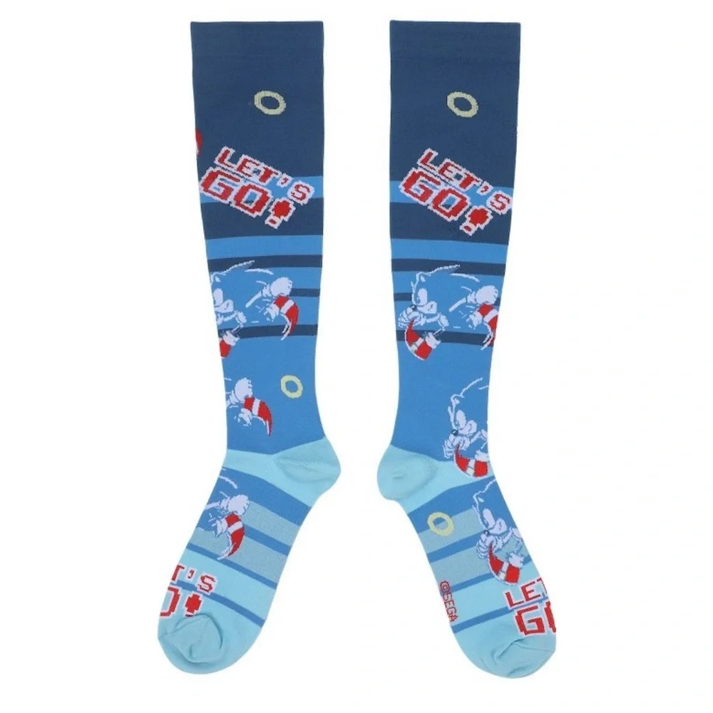 NEW SONIC HEDGEHOG SONIC AND KNUCKLES ATHLETIC COMPRESSION SOCKS
